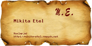 Mikita Etel névjegykártya